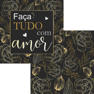 Papel Scrapbook 15x15 2782 Frase 4 Faça Tudo com Amor OPACARD - Palácio da Arte