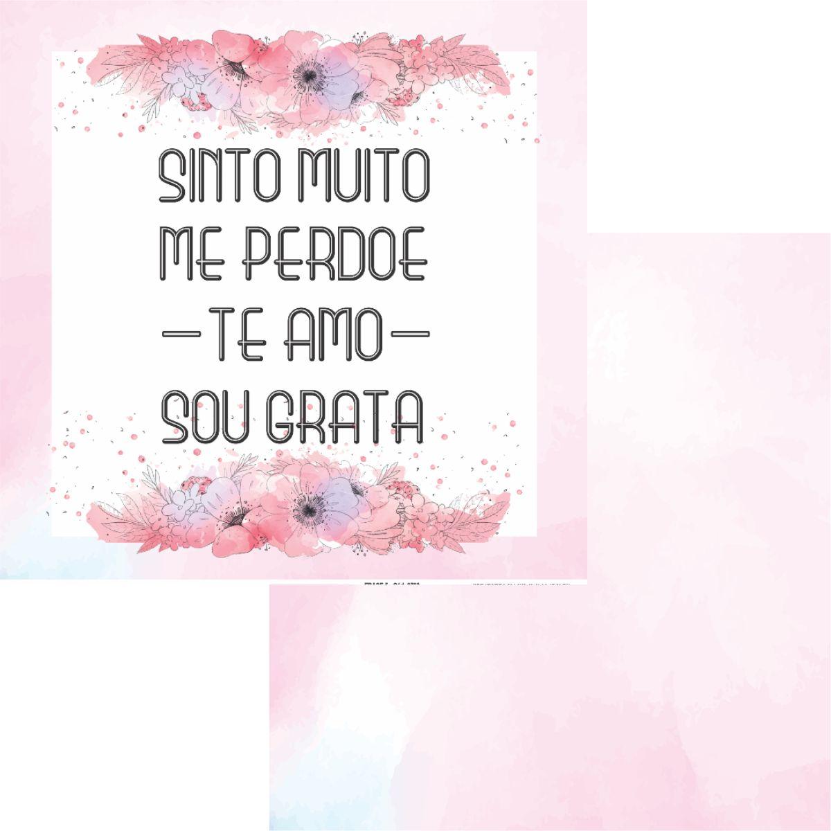 Papel Scrapbook 15x15 2783 Frase 5 Sinto Muito OPACARD - Palácio da Arte