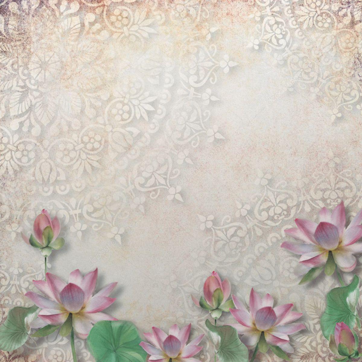 Papel Scrapbook 30x30 2642 Flor de Lótus 1 OPADECOR - Palácio da Arte