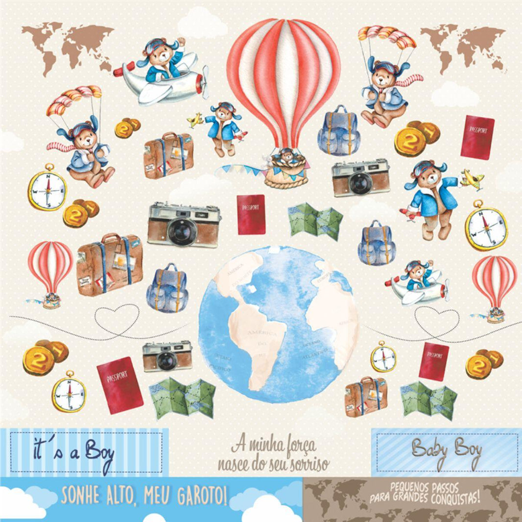 Papel Scrapbook 30x30 3246 Volta ao Mundo 2 OPADECOR - Palácio da Arte