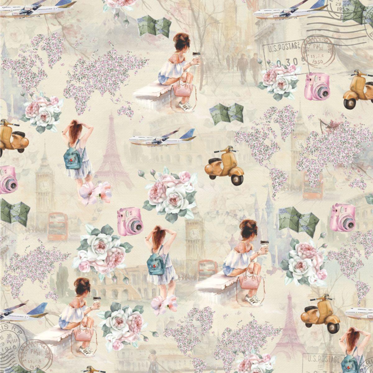 Papel Scrapbook 30x30 3250 Um Sonho de Viagem 3 OPADECOR - Palácio da Arte