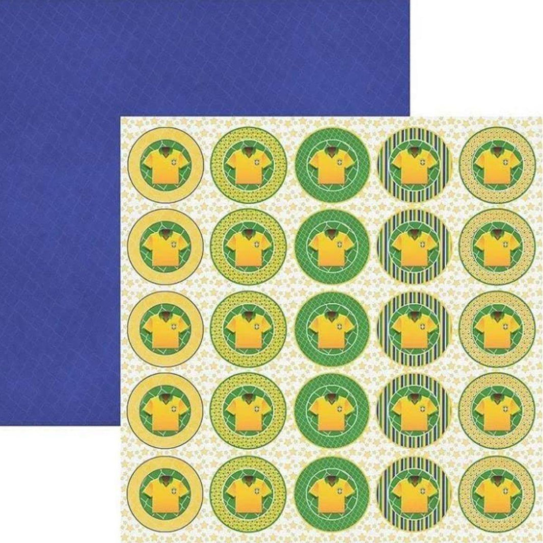 Papel Scrapbook Brasil Medalhão Camiseta SDF412 Toke e Crie by Ivana Madi - Palácio da Arte