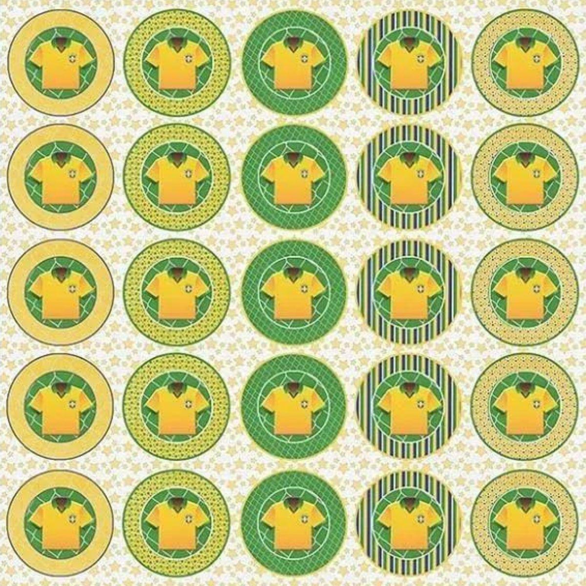 Papel Scrapbook Brasil Medalhão Camiseta SDF412 Toke e Crie by Ivana Madi - Palácio da Arte