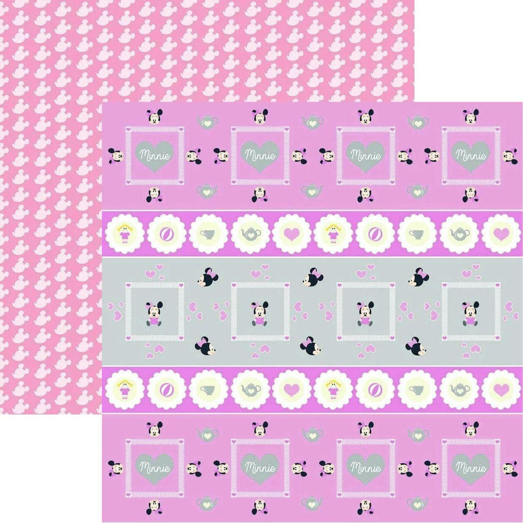 Papel Scrapbook Disney Baby Minnie Forminhas e Toppers SDFD024 Toke e Crie - Palácio da Arte