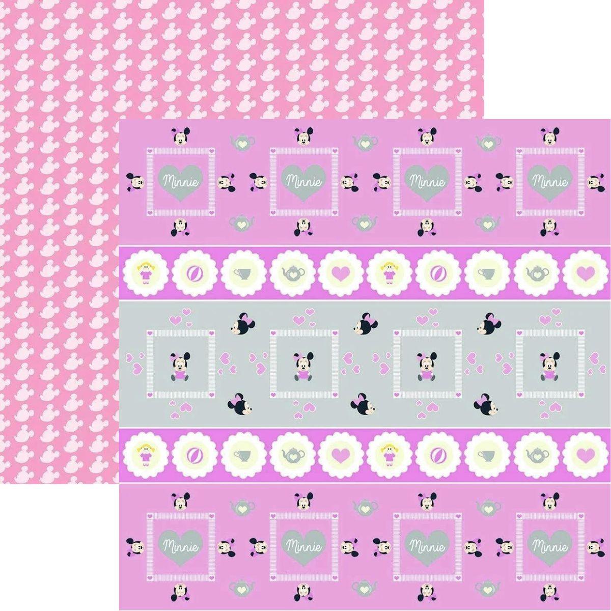 Papel Scrapbook Disney Baby Minnie Forminhas e Toppers SDFD024 Toke e Crie - Palácio da Arte