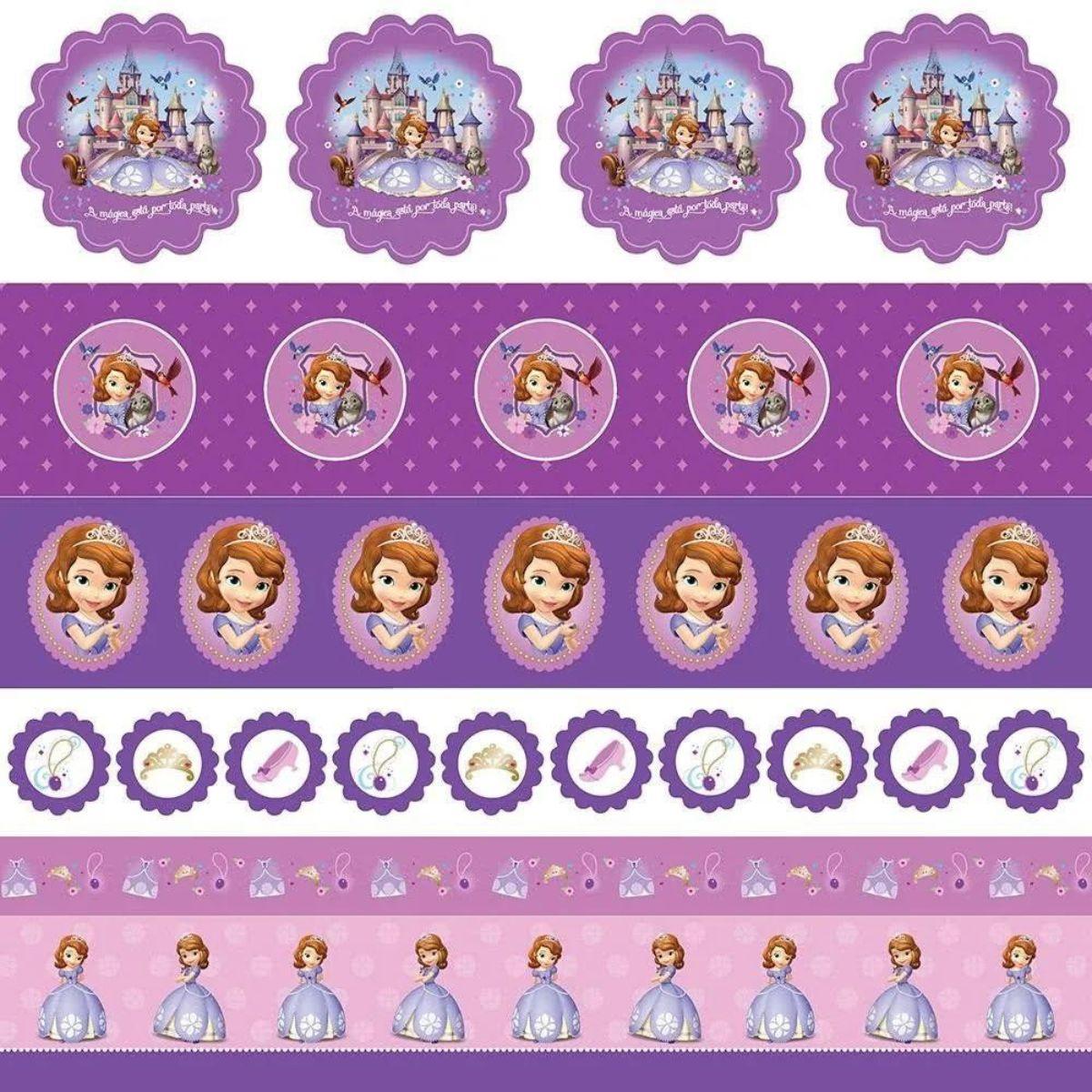 Papel Scrapbook Disney Princesinha Sofia Selos e Tags SDFD051 Toke e Crie - Palácio da Arte