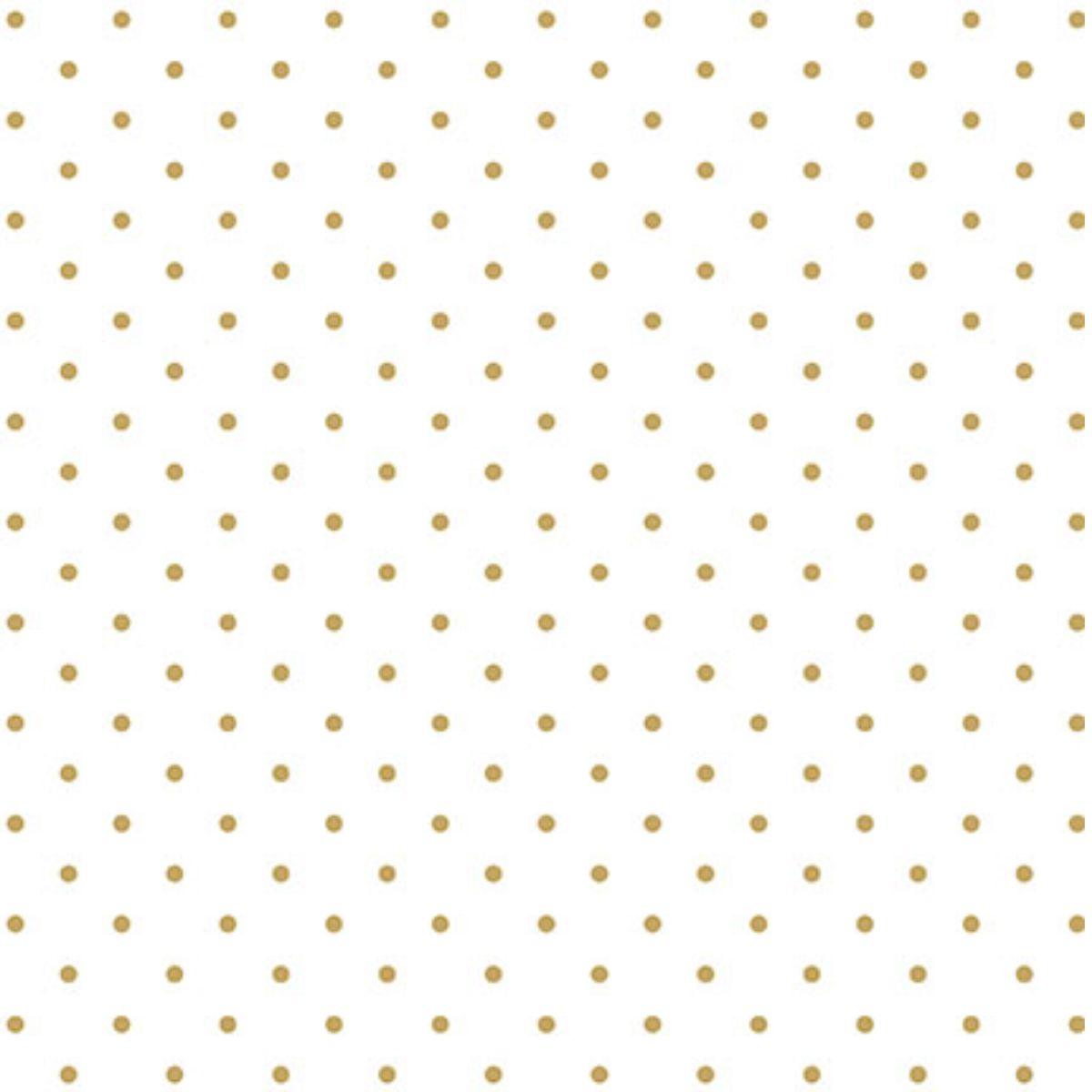 Papel Scrapbook Hot Stamping Litoarte SH30-009 Poá Dourado e Branco 30x30cm - Palácio da Arte