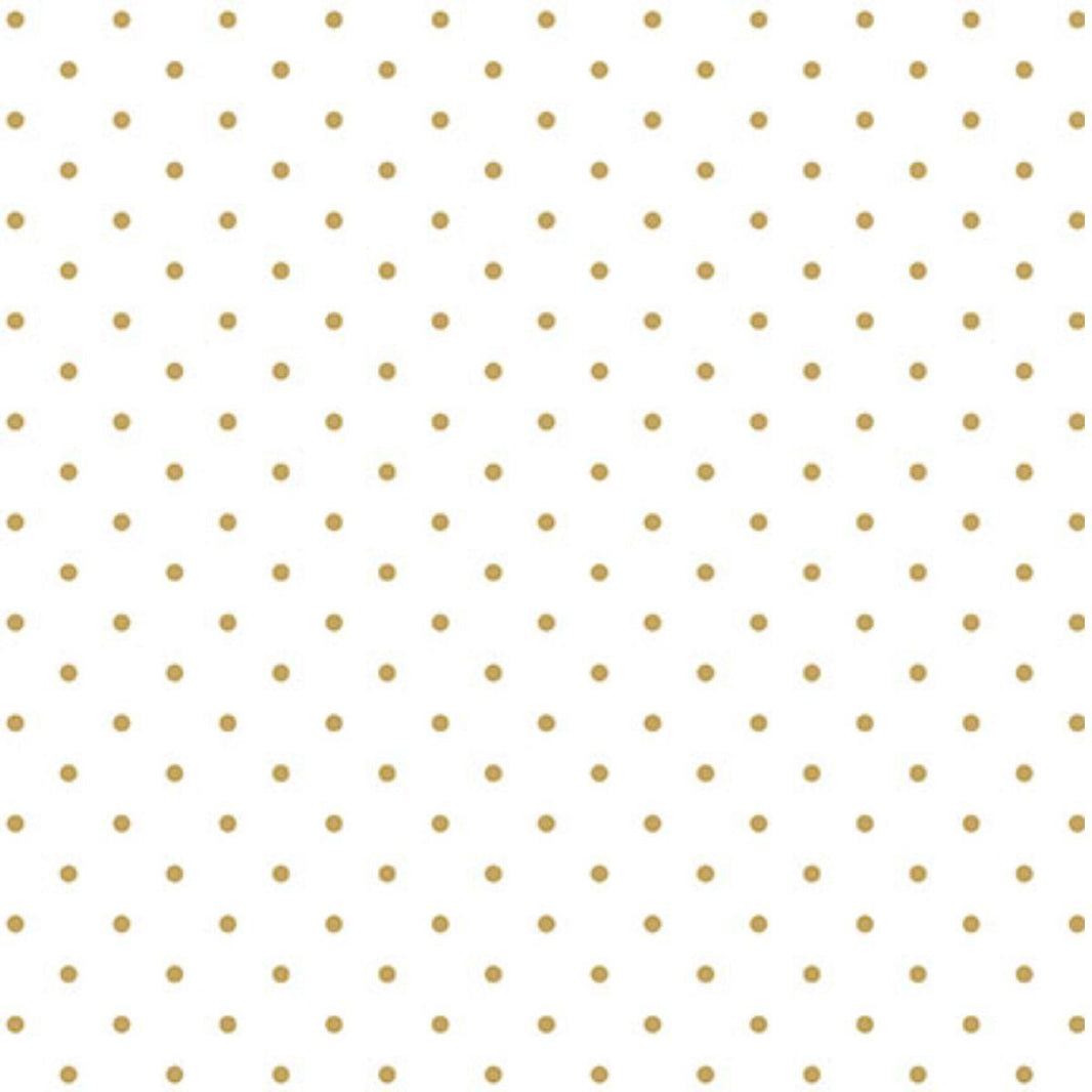 Papel Scrapbook Hot Stamping Litoarte SH30-009 Poá Dourado e Branco 30x30cm - Palácio da Arte