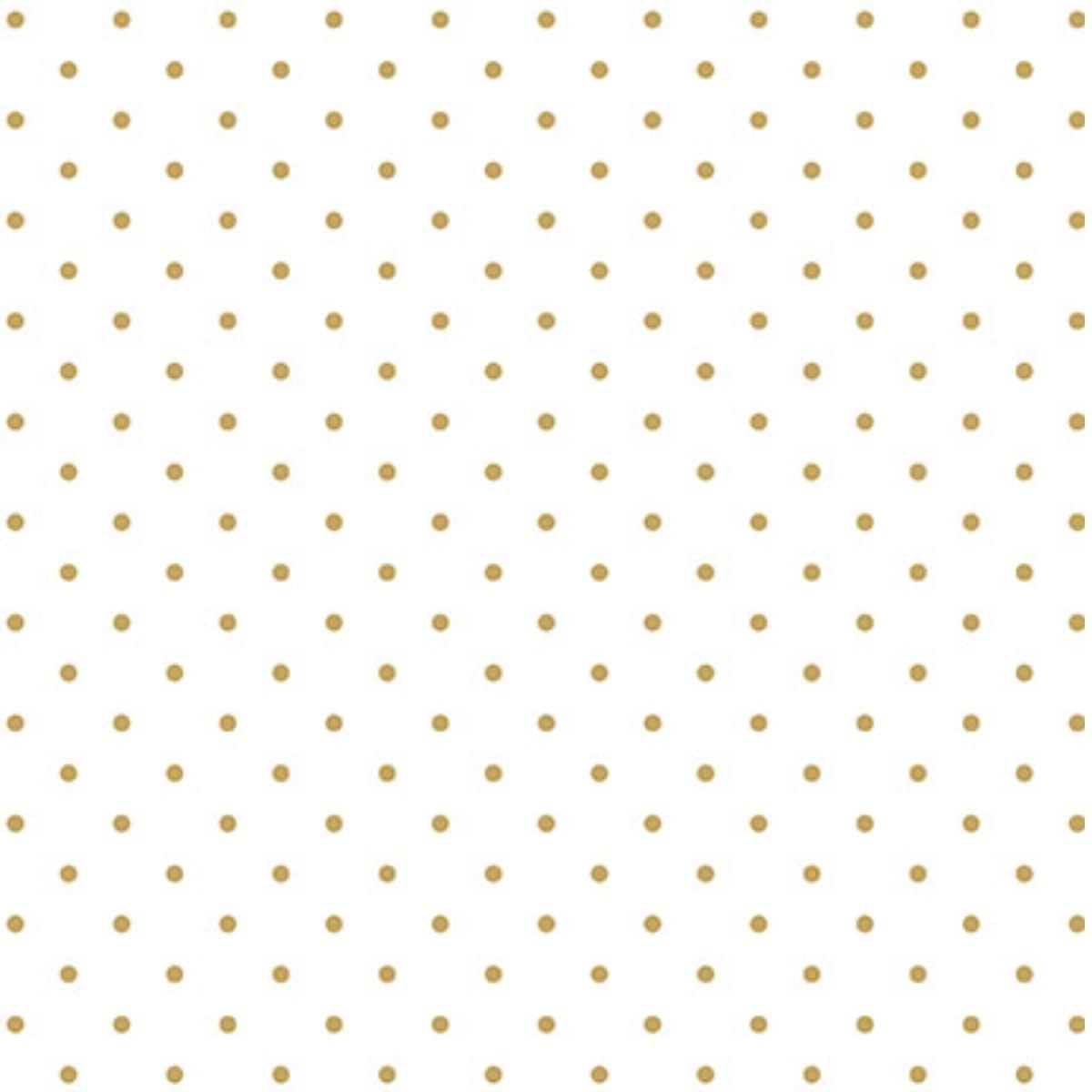 Papel Scrapbook Hot Stamping Litoarte SH30-009 Poá Dourado e Branco 30x30cm - Palácio da Arte