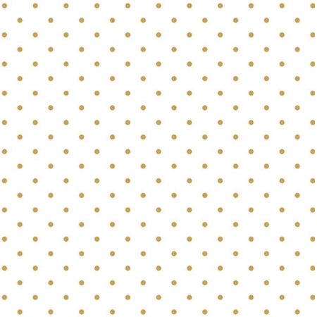 Papel Scrapbook Hot Stamping Litoarte SH30-009 Poá Dourado e Branco 30x30cm - Palácio da Arte