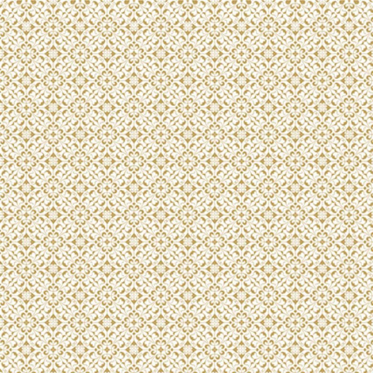 Papel Scrapbook Hot Stamping Litoarte SH30-031 Renda Dourado e Fundo Branco 30x30cm - Palácio da Arte