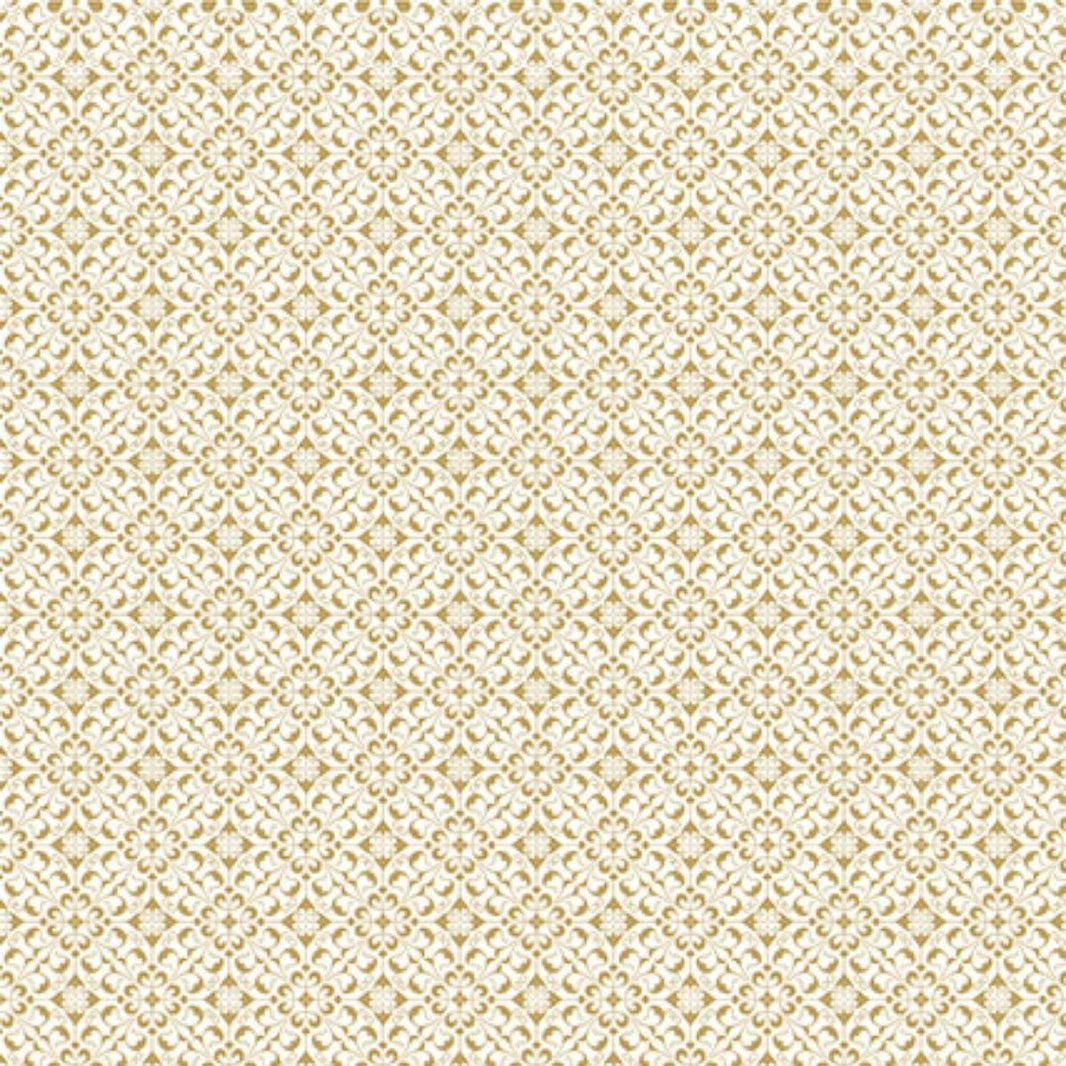 Papel Scrapbook Hot Stamping Litoarte SH30-031 Renda Dourado e Fundo Branco 30x30cm - Palácio da Arte