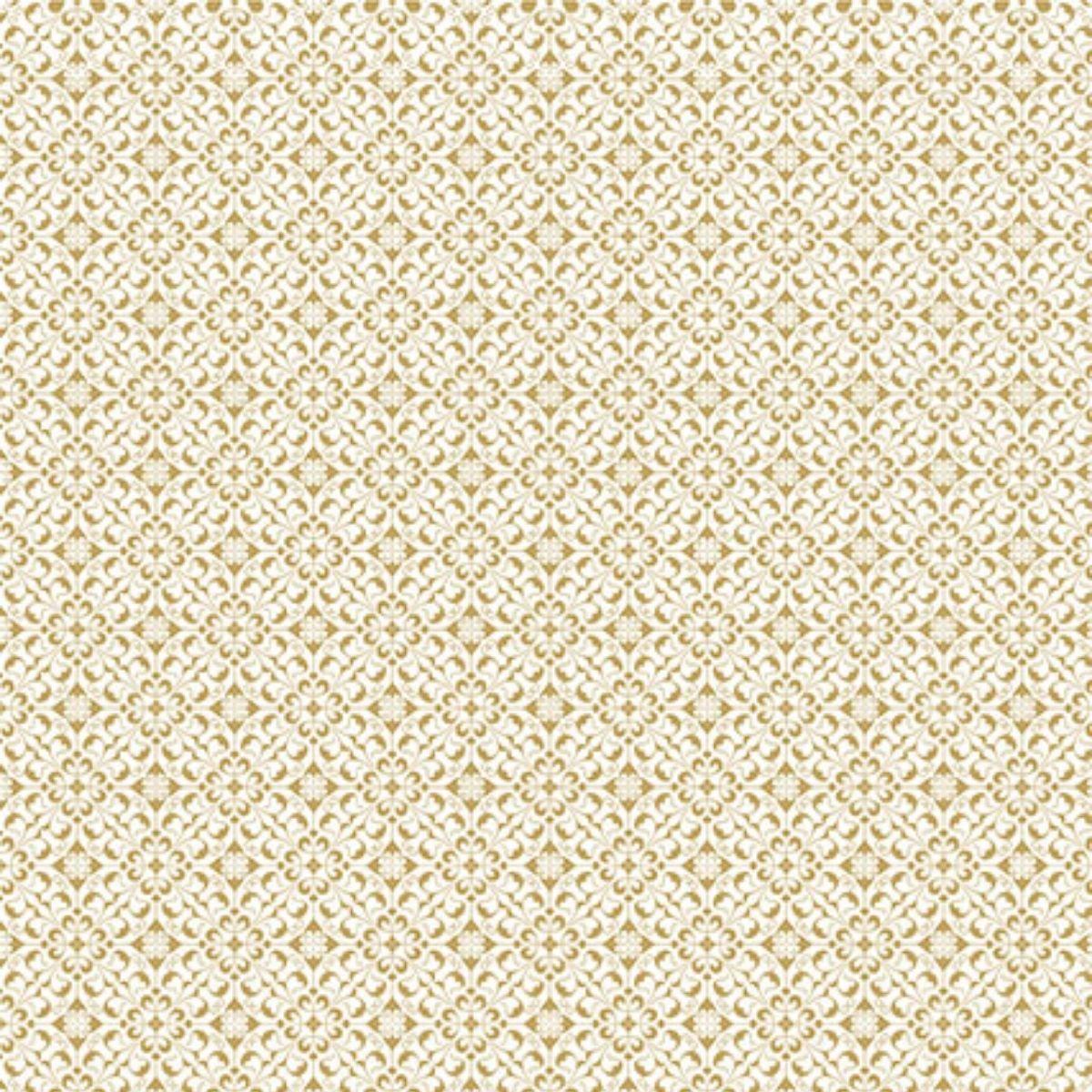 Papel Scrapbook Hot Stamping Litoarte SH30-031 Renda Dourado e Fundo Branco 30x30cm - Palácio da Arte