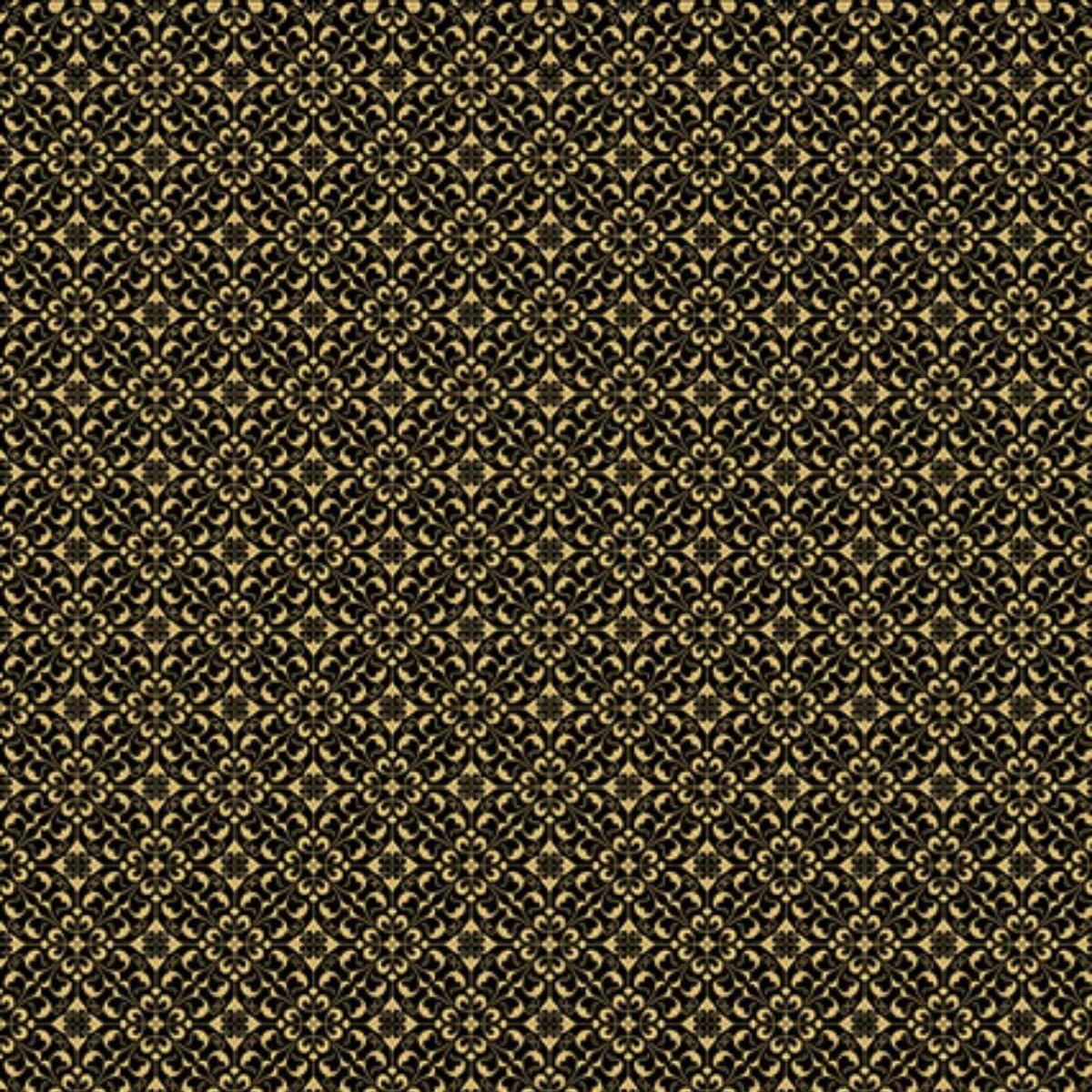 Papel Scrapbook Hot Stamping Litoarte SH30-033 Renda Dourado e Fundo Preto 30x30cm - Palácio da Arte