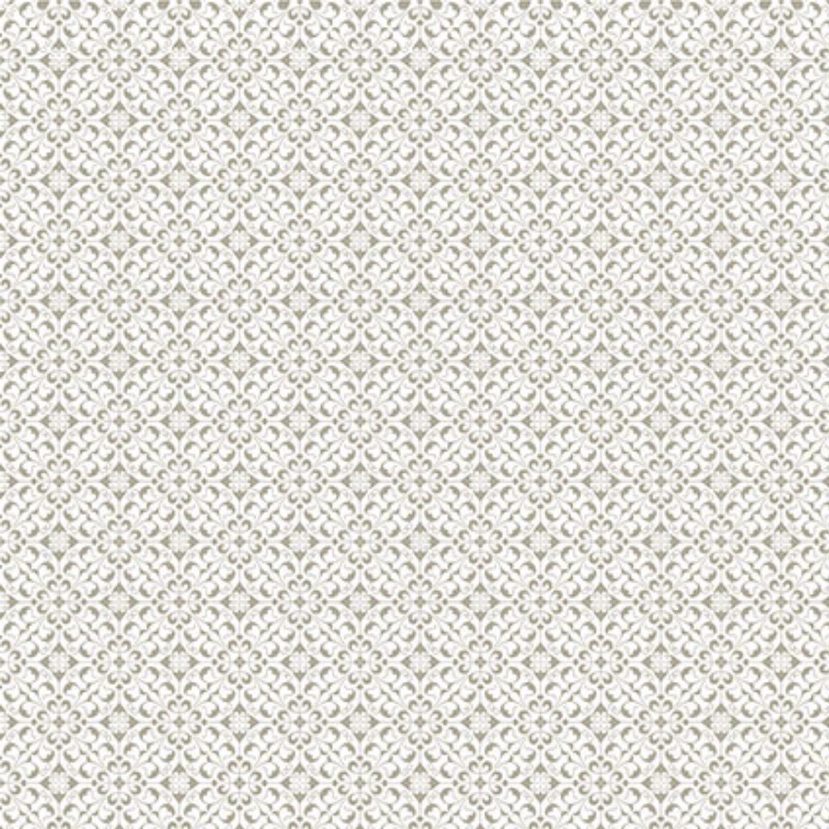 Papel Scrapbook Hot Stamping Litoarte SH30-035 Renda Prata e Fundo Branco 30x30cm - Palácio da Arte