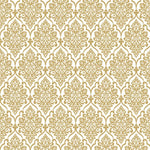 Papel Scrapbook Hot Stamping Litoarte SH30-036 Floral Dourado e Fundo Branco 30x30cm - Palácio da Arte