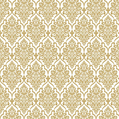 Papel Scrapbook Hot Stamping Litoarte SH30-036 Floral Dourado e Fundo Branco 30x30cm - Palácio da Arte