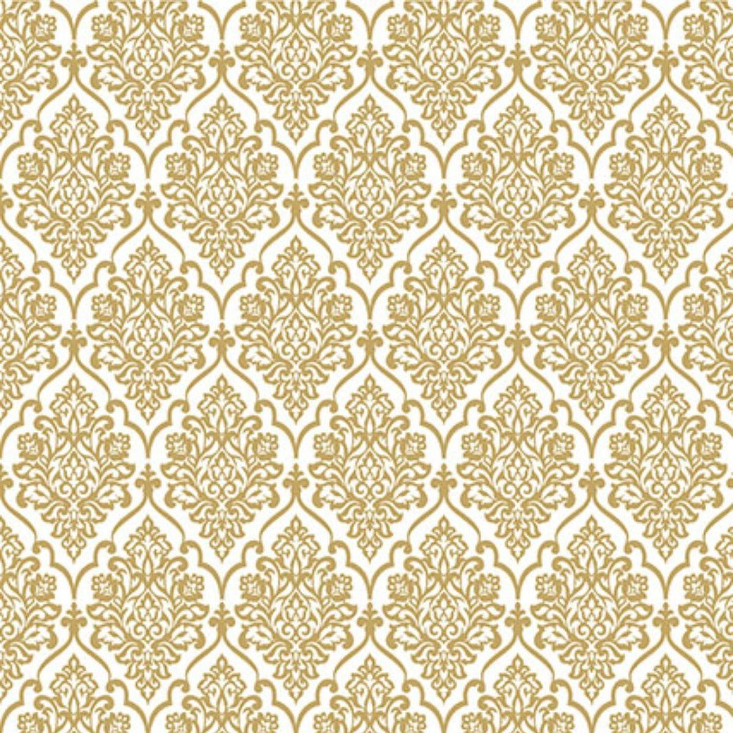 Papel Scrapbook Hot Stamping Litoarte SH30-036 Floral Dourado e Fundo Branco 30x30cm - Palácio da Arte