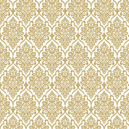 Papel Scrapbook Hot Stamping Litoarte SH30-036 Floral Dourado e Fundo Branco 30x30cm - Palácio da Arte