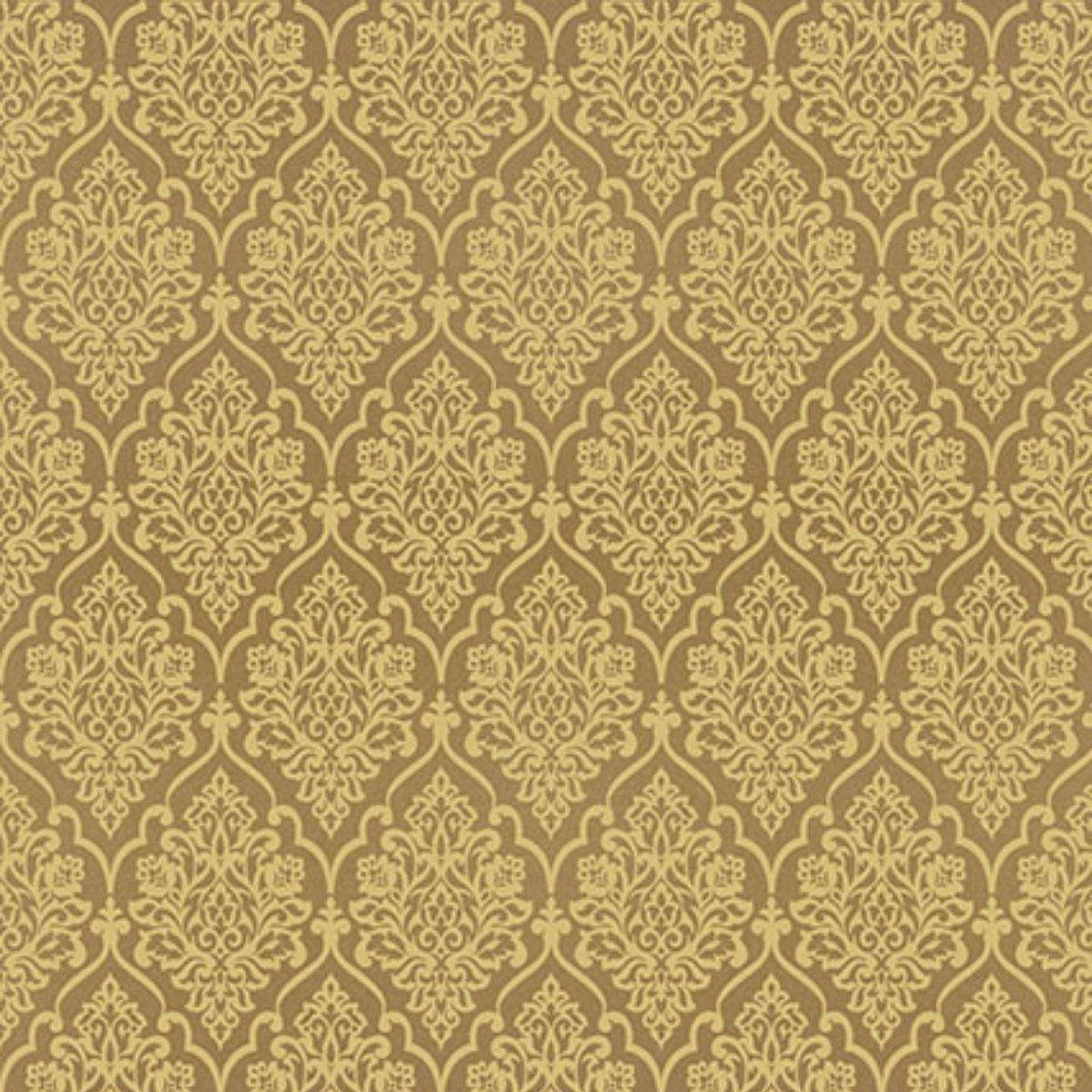 Papel Scrapbook Hot Stamping Litoarte SH30-037 Floral Dourado e Fundo Marrom 30x30cm - Palácio da Arte