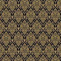 Papel Scrapbook Hot Stamping Litoarte SH30-039 Floral Dourado e Fundo Preto 30x30cm - Palácio da Arte
