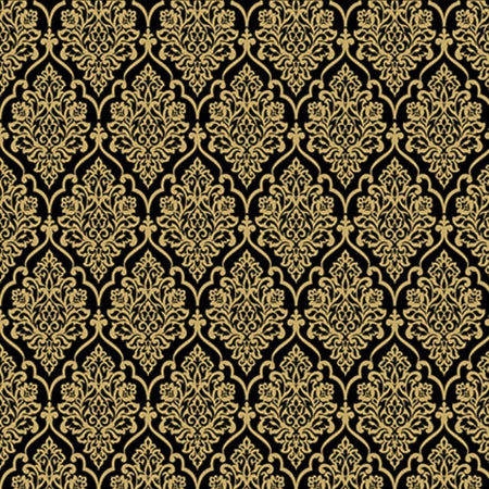 Papel Scrapbook Hot Stamping Litoarte SH30-039 Floral Dourado e Fundo Preto 30x30cm - Palácio da Arte