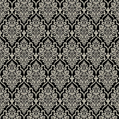 Papel Scrapbook Hot Stamping Litoarte SH30-040 Floral Prata e Fundo Preto 30x30cm - Palácio da Arte