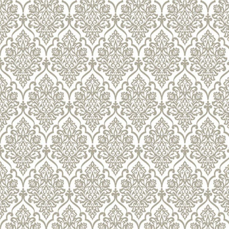 Papel Scrapbook Hot Stamping Litoarte SH30-041 Floral Prata e Fundo Branco 30x30cm - Palácio da Arte