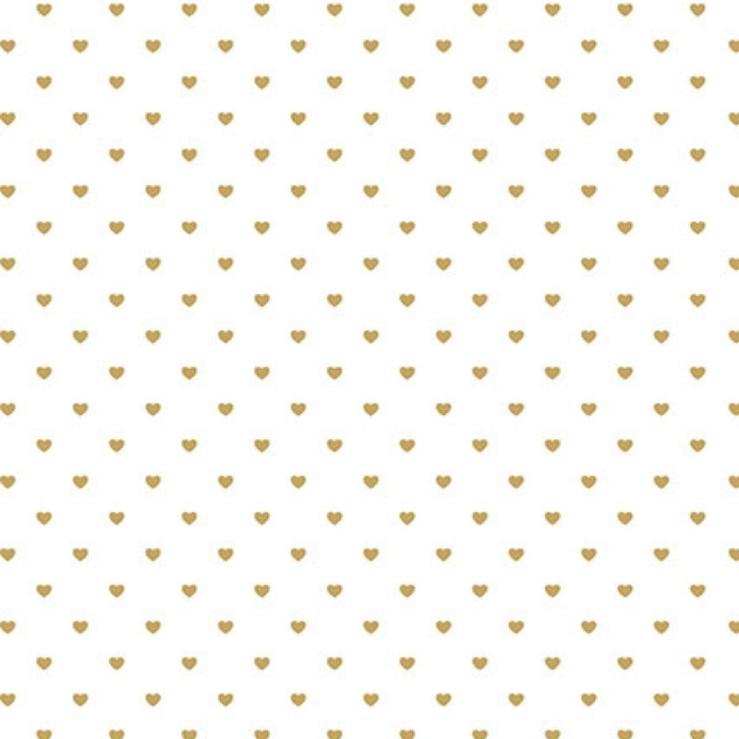 Papel Scrapbook Hot Stamping Litoarte SH30-047 Corações Dourado e Fundo Branco 30x30cm - Palácio da Arte