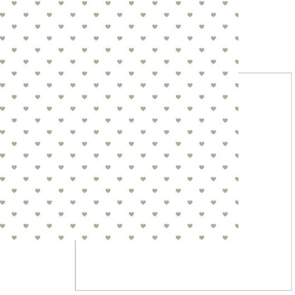 Papel Scrapbook Hot Stamping Litoarte SH30-049 Corações Prata e Fundo Branco 30x30cm - Palácio da Arte