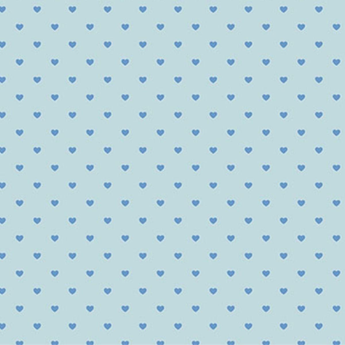 Papel Scrapbook Hot Stamping Litoarte SH30-051 Corações Azul 30x30cm - Palácio da Arte