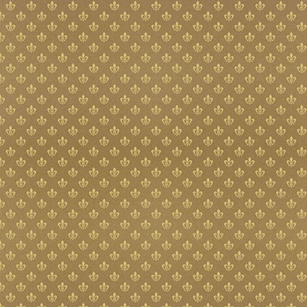 Papel Scrapbook Hot Stamping Litoarte SH30-053 Flor de Lis Dourado e Fundo Marrom 30x30cm - Palácio da Arte