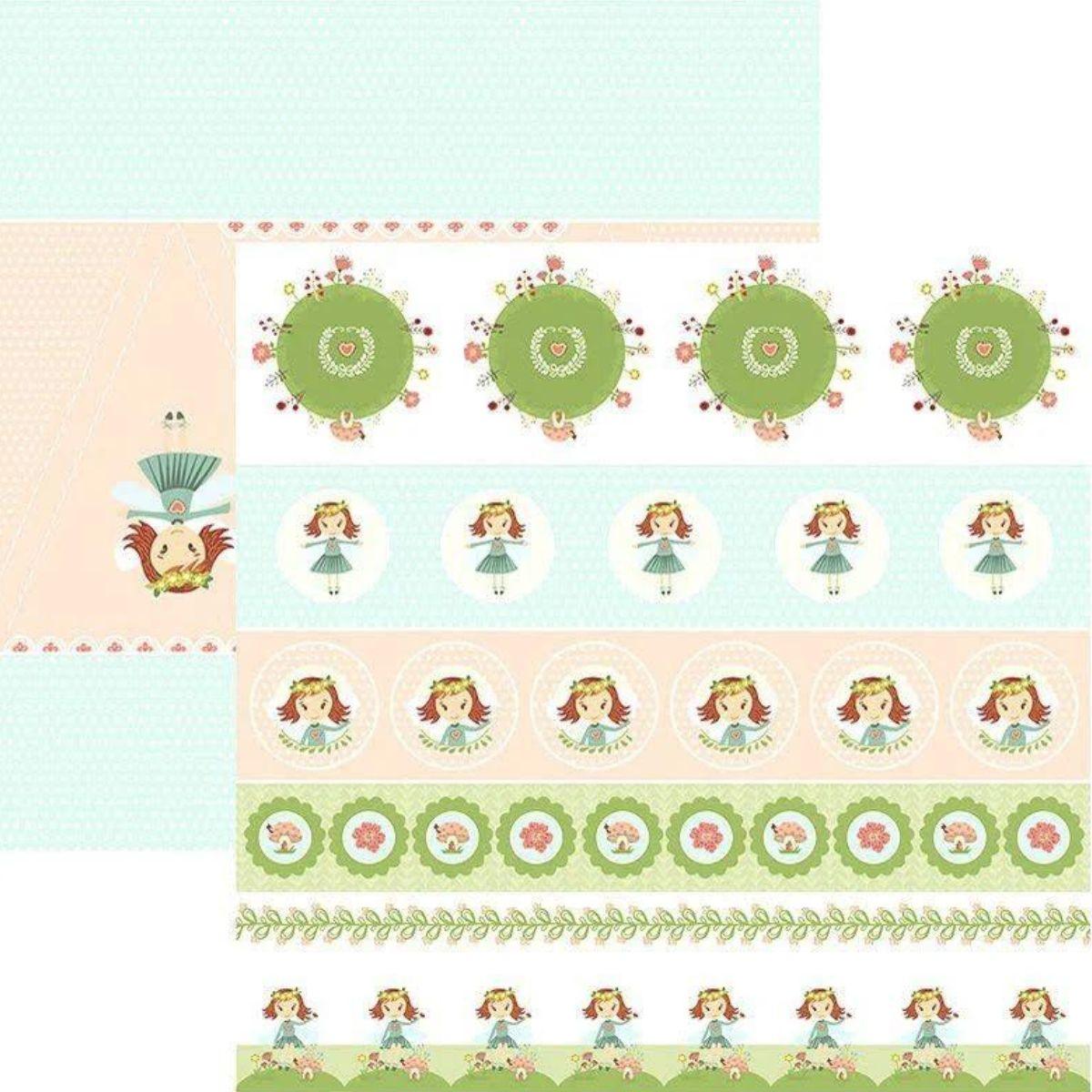 Papel Scrapbook Jardim das Fadas Tags e Bandeirolas SDF594 Toke e Crie - Palácio da Arte