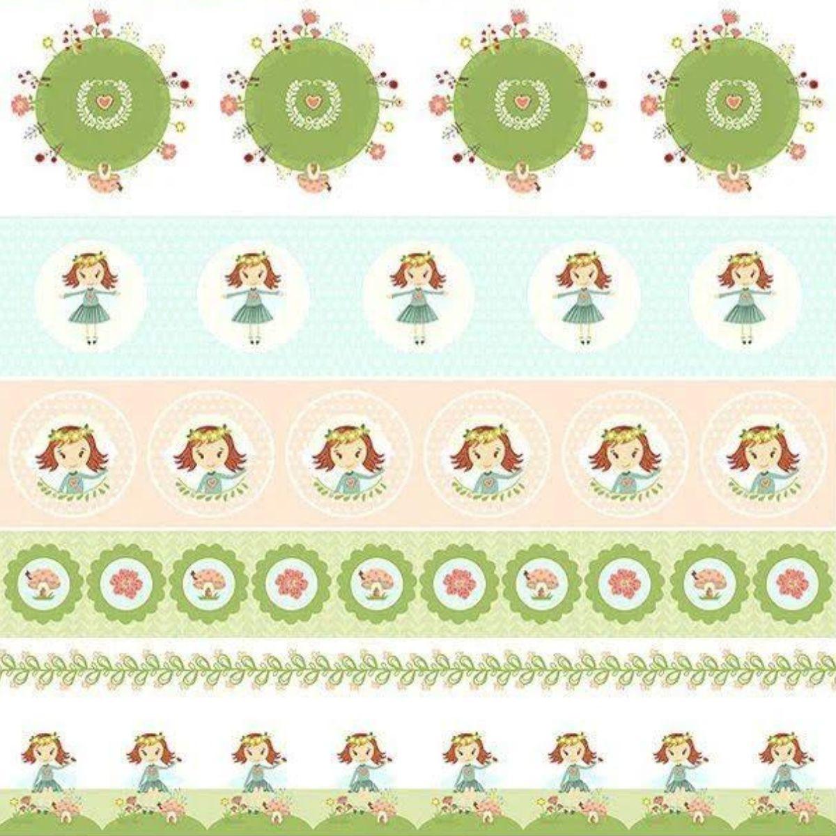 Papel Scrapbook Jardim das Fadas Tags e Bandeirolas SDF594 Toke e Crie - Palácio da Arte