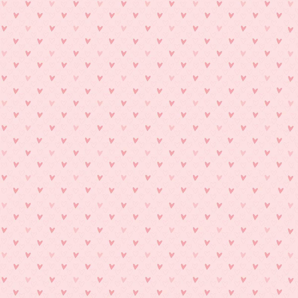 Papel Scrapbook Litoarte SBB-002 Corações Pink 30,5x30,5cm - Palácio da Arte
