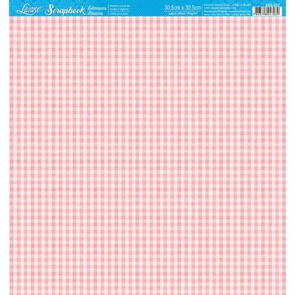 Papel Scrapbook Litoarte SBB-007 Xadrez Pink 30,5x30,5cm - Palácio da Arte