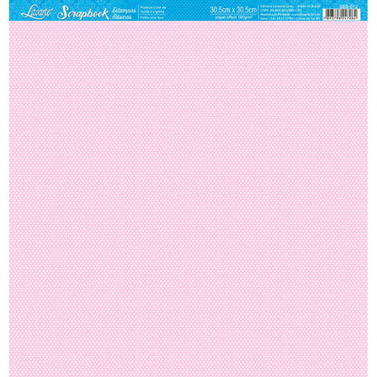 Papel Scrapbook Litoarte SBB-012 Poá Rosa 30,5x30,5cm - Palácio da Arte