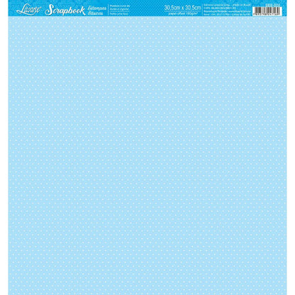 Papel Scrapbook Litoarte SBB-020 Poá Azul 30,5x30,5cm - Palácio da Arte