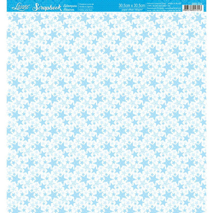 Papel Scrapbook Litoarte SBB-025 Estrelas Azul 30,5x30,5cm - Palácio da Arte