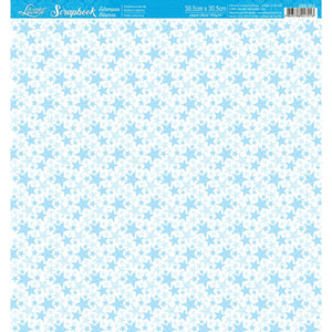 Papel Scrapbook Litoarte SBB-025 Estrelas Azul 30,5x30,5cm - Palácio da Arte