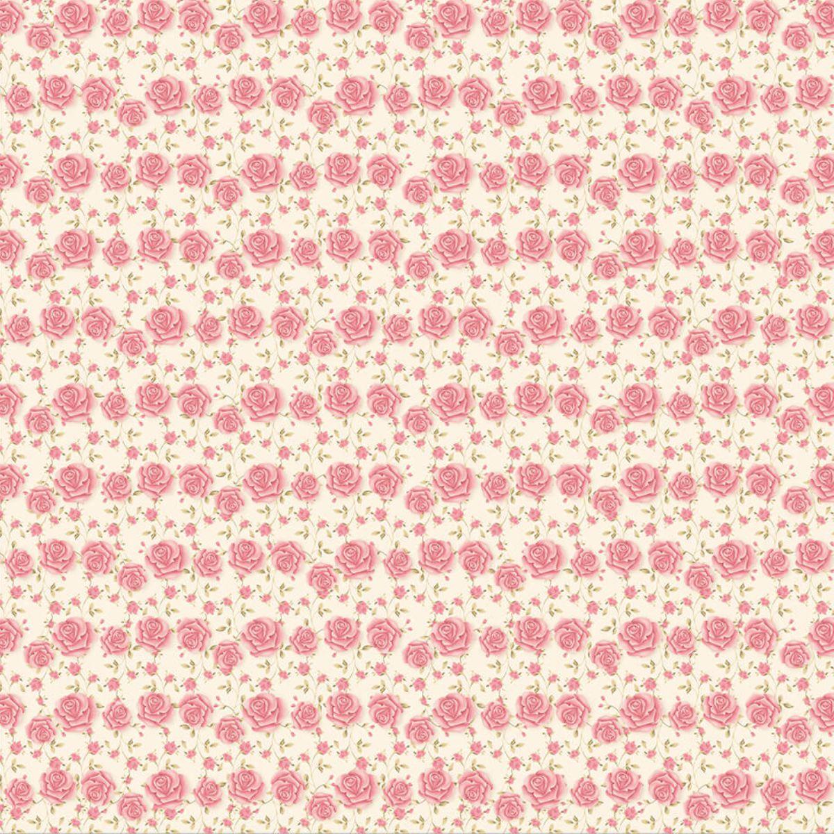 Papel Scrapbook Litoarte SBB-086 Rosas 30,5x30,5cm - Palácio da Arte