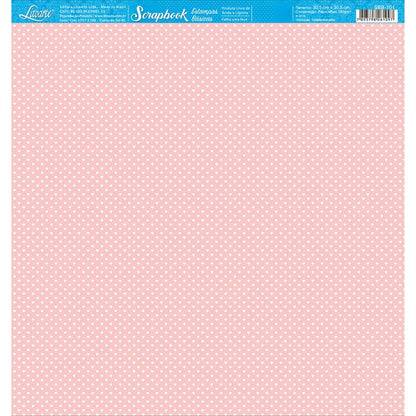 Papel Scrapbook Litoarte SBB-101 Corações Rosa 30,5x30,5cm - Palácio da Arte