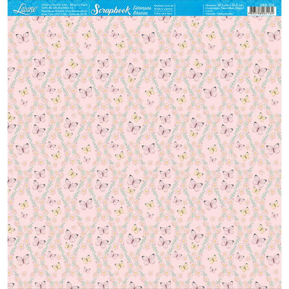 Papel Scrapbook Litoarte SBB-105 Borboletas 30,5x30,5cm - Palácio da Arte