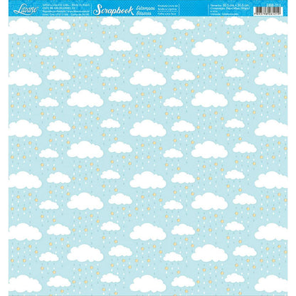 Papel Scrapbook Litoarte SBB-113 Chuva de Estrelas 30,5x30,5cm - Palácio da Arte