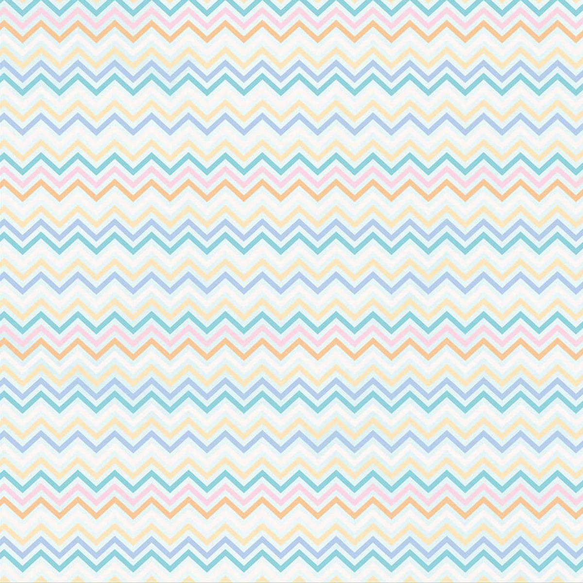 Papel Scrapbook Litoarte SBB-201 Chevron Colorido 30,5x30,5cm - Palácio da Arte