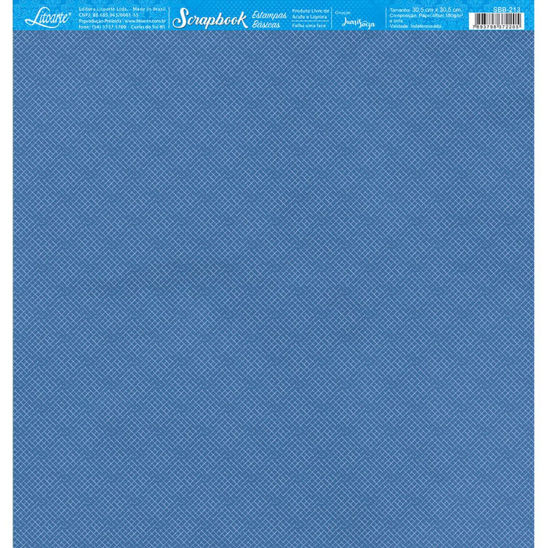 Papel Scrapbook Litoarte SBB-213 Textura Azul 30,5x30,5cm - Palácio da Arte