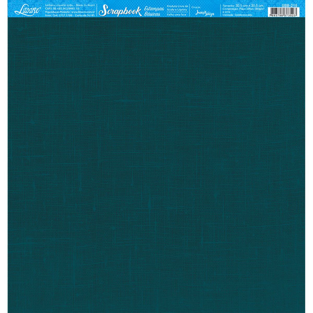 Papel Scrapbook Litoarte SBB-215 Textura Verde 30,5x30,5cm - Palácio da Arte