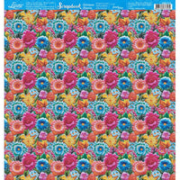 Papel Scrapbook Litoarte SBB-216 Flores Coloridas 30,5x30,5cm - Palácio da Arte