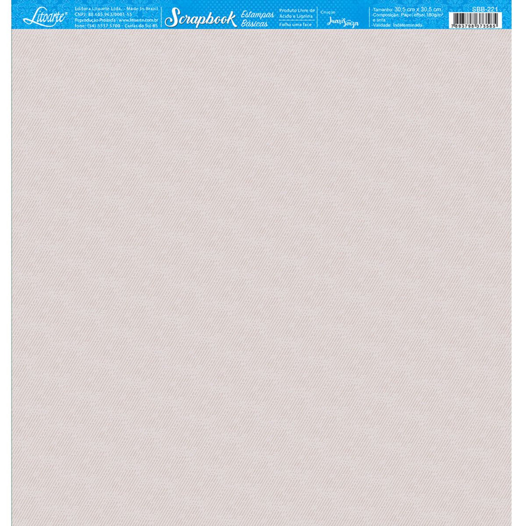 Papel Scrapbook Litoarte SBB-221 Textura Bege 30,5x30,5cm - Palácio da Arte