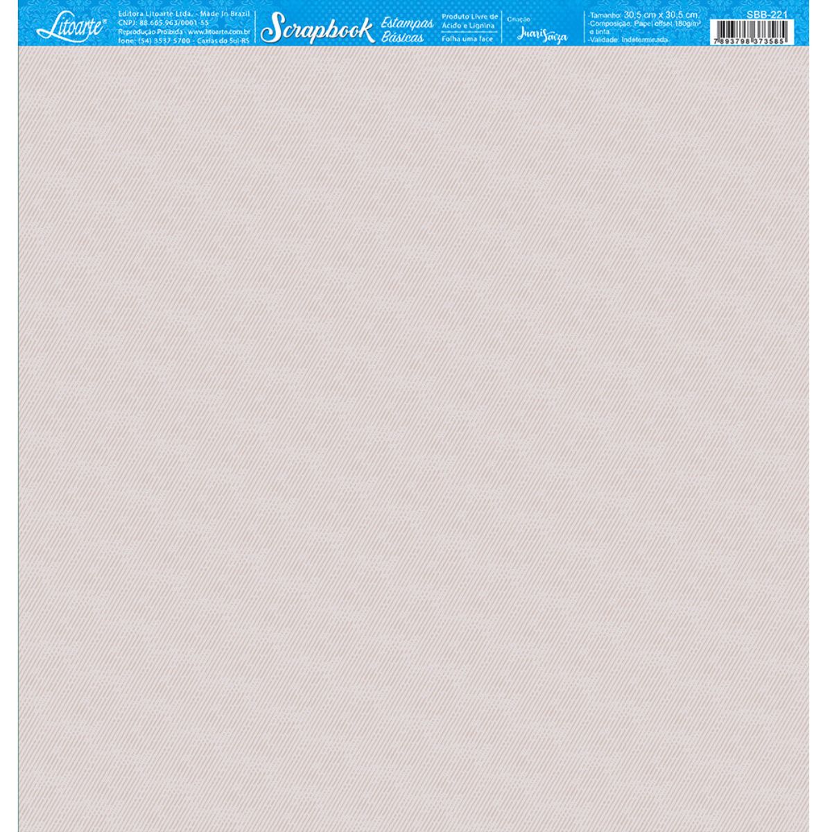Papel Scrapbook Litoarte SBB-221 Textura Bege 30,5x30,5cm - Palácio da Arte